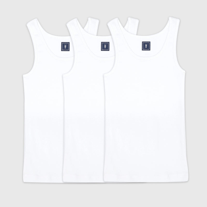 Boys 3-Piece Ribbed Cotton Tanks Undershirts Set