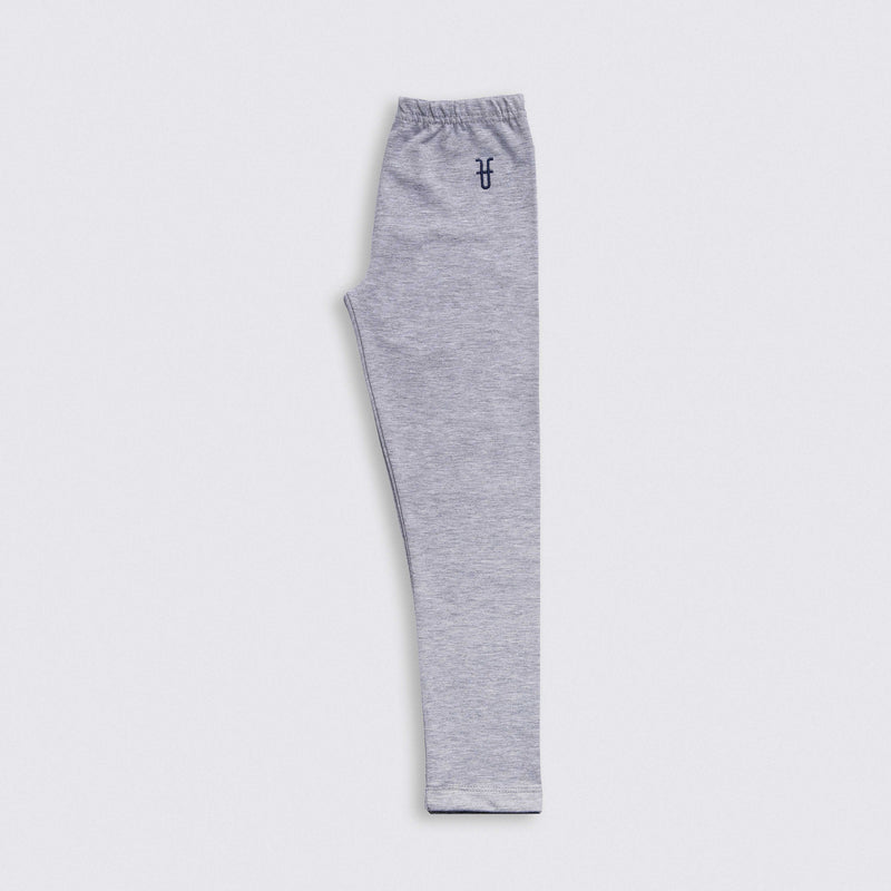 Stretch Cotton Terry Logo Embroidery Full-Length Leggings